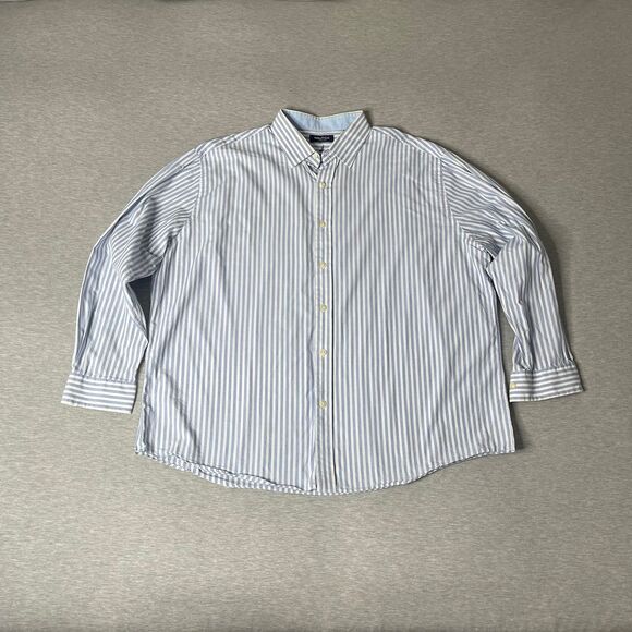 Nautica Men’s Blue White PinStripe Button-Up Dress Shirt - Picture 10 of 12